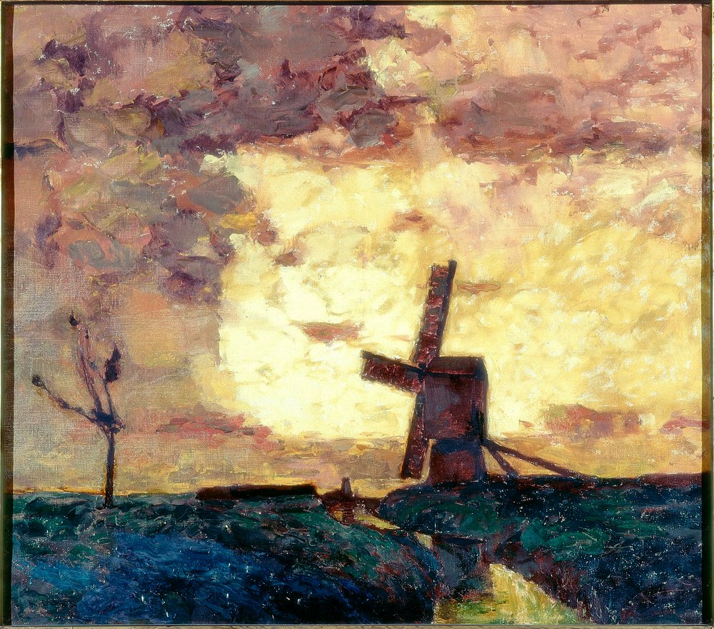 Windmill and Dyke by William Kiddier