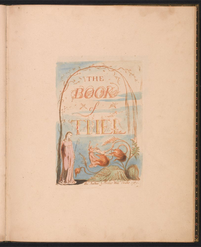 The Book of Thel, Plate 2, Title Page by William Blake