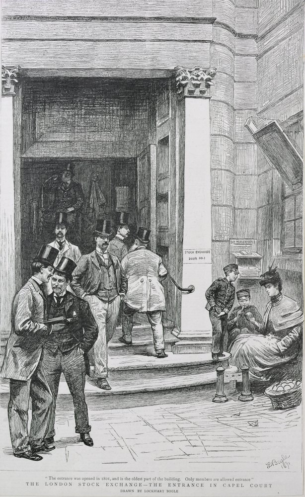 Stock Exchange Entrance in Capel Court by William Lockhart Bogle