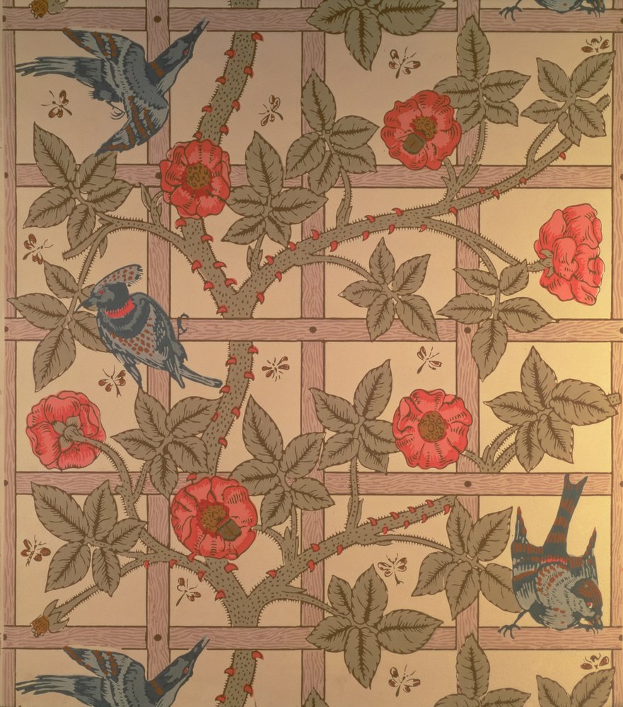 'Trellis' wallpaper design by William Morris