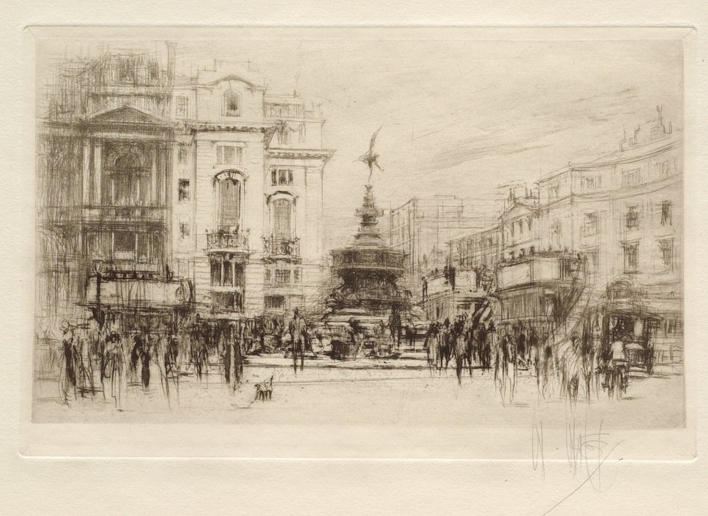 Piccadilly Circus, Looking toward Lower Regent Street, Criterion Theatre Behind by William Walcot