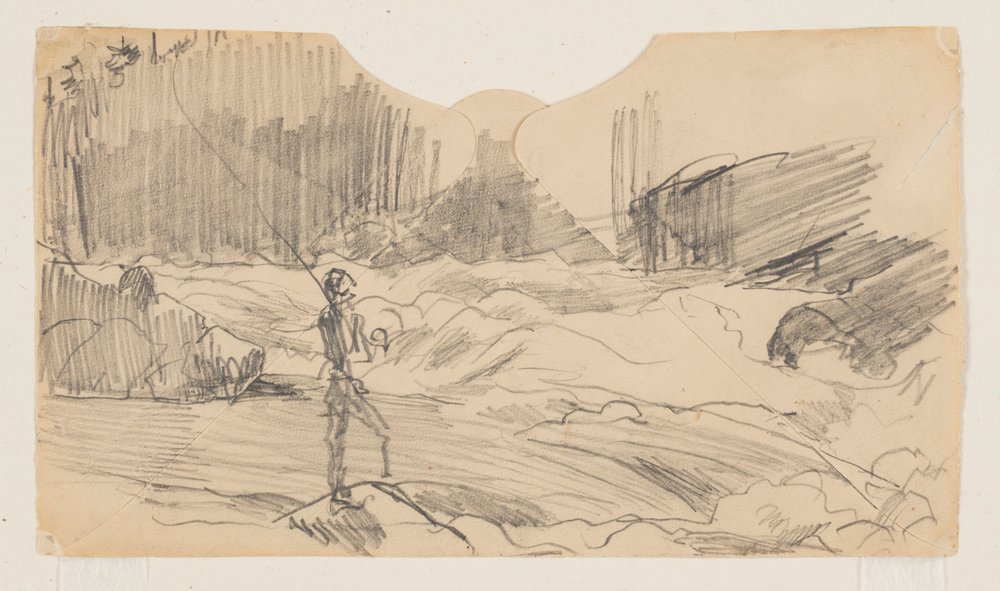 Study for "Ouananiche Fishing," Lake St. John by Winslow Homer