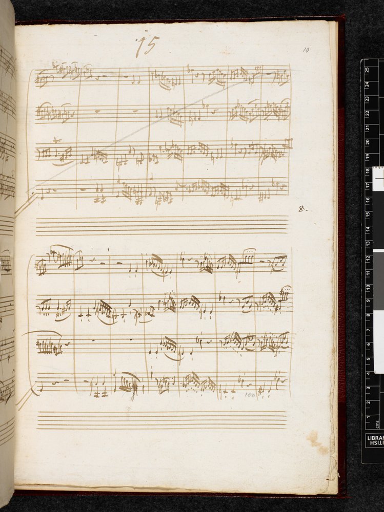 Adagio and Fugue in C minor, K. 546, Add. 28996, f.10r by Wolfgang Amadeus Mozart