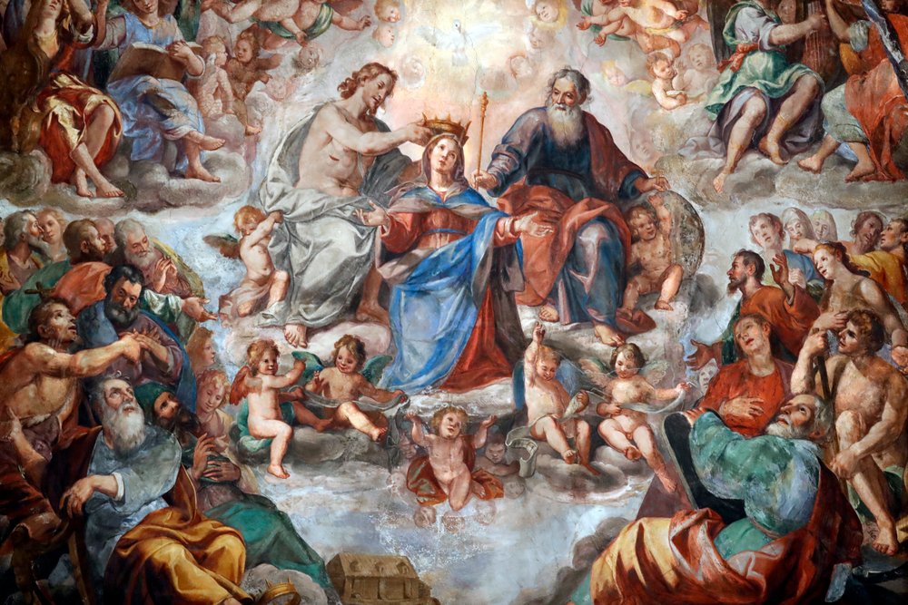 The Coronation of the Virgin, San Donato Church, Genoa, Italy by . .