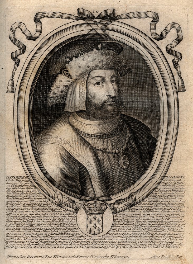 Portrait of Clotaire II (584 - 628), King of Neustria and King of the ...
