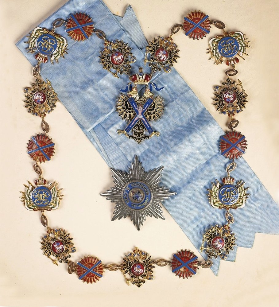 The insignia of the Order of St. Andrew the Apostle the First-Called ...