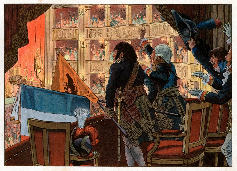 Joachim Murat and a Russian Ambassador Unite Their Flag by pseudonym for Jacques Onfroy de Bréville Job