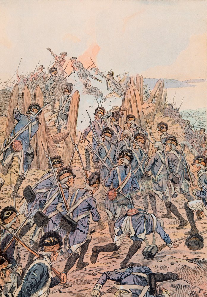 Americans Attack a Redoubt in Yorktown by pseudonym for Jacques Onfroy de Bréville Job