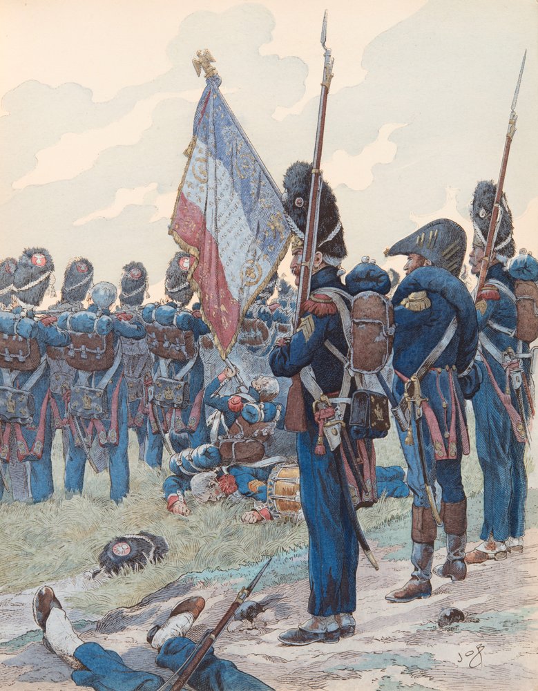 Jacques Marie Gaston Onfroy de Bréville, called JOB (1858-1931) - The Last Square at Waterloo (18 June 1815), Private Collection by pseudonym for Jacques Onfroy de Bréville Job