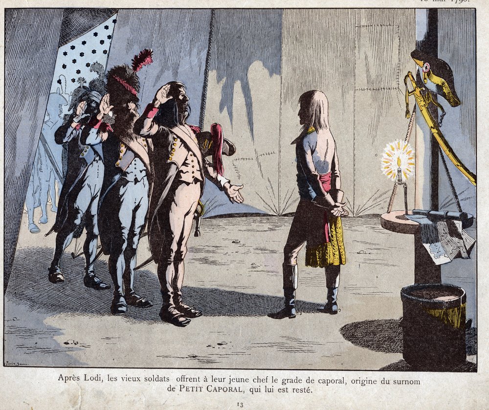 The old soldiers of the Italian army named Bonaparte corporal after the Battle of Lodi by pseudonym for Jacques Onfroy de Bréville Job