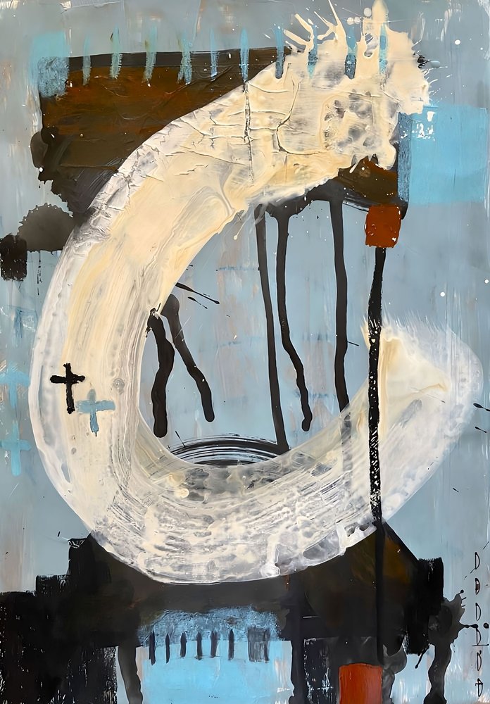 Modern Blue Abstraction by Afranio Raposo