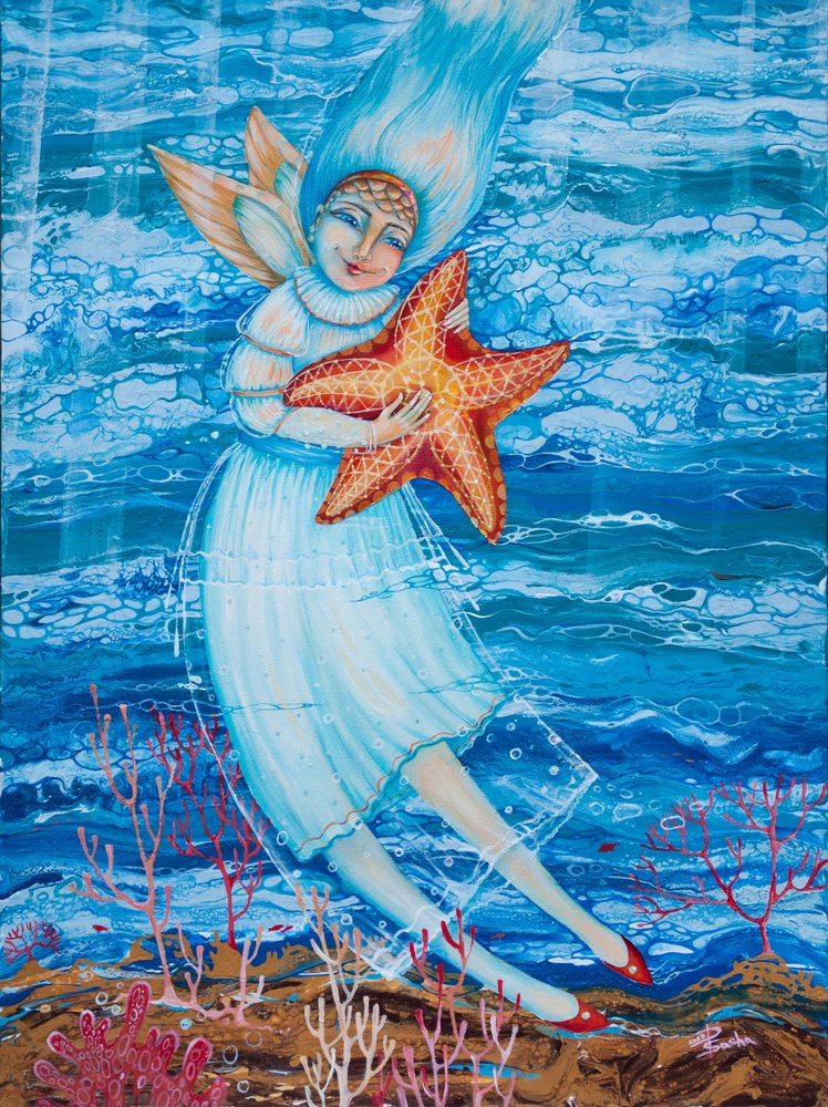 Whimsical Starfish Embrace by Aleksandra Paranchenko