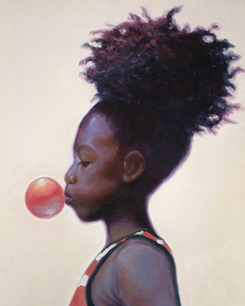 Girl Blowing Bubble Gum by Alexander Grahovsky