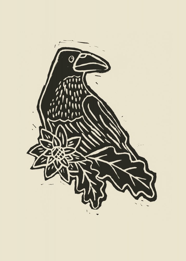 Graphic Raven Bloom by Alexandra Weise