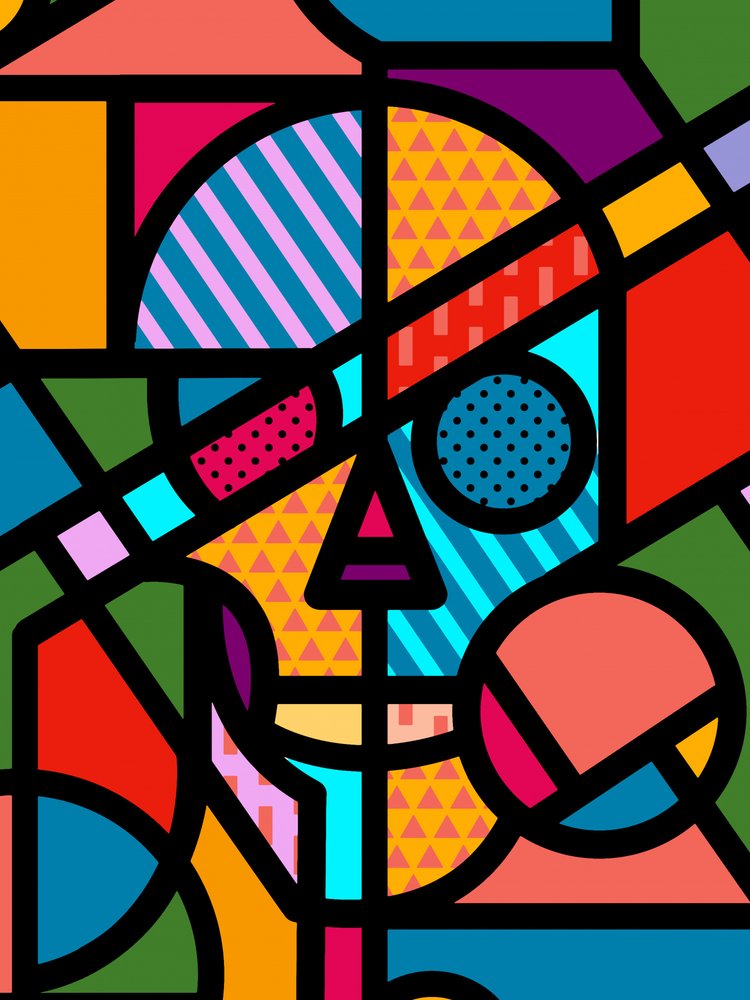 Colorful Geometric Skull by Ali Gulec