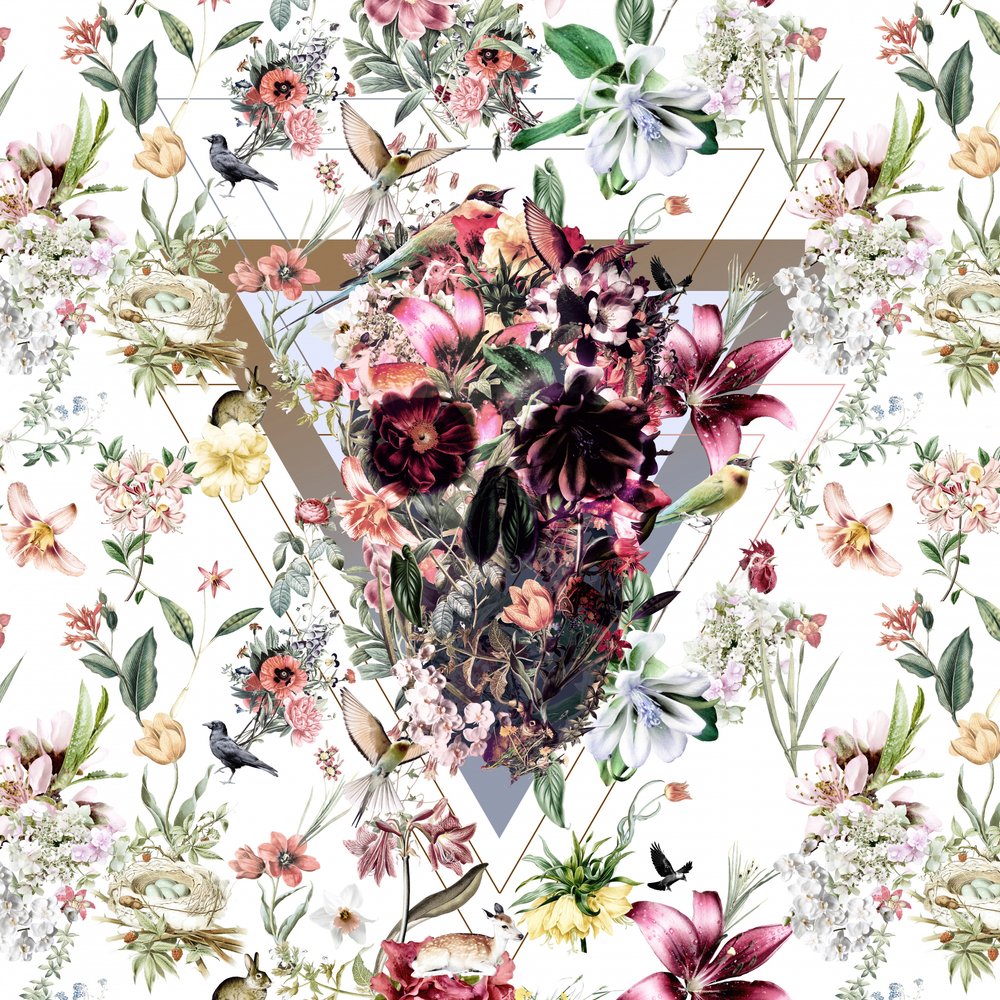Dark Floral Skull by Ali Gulec