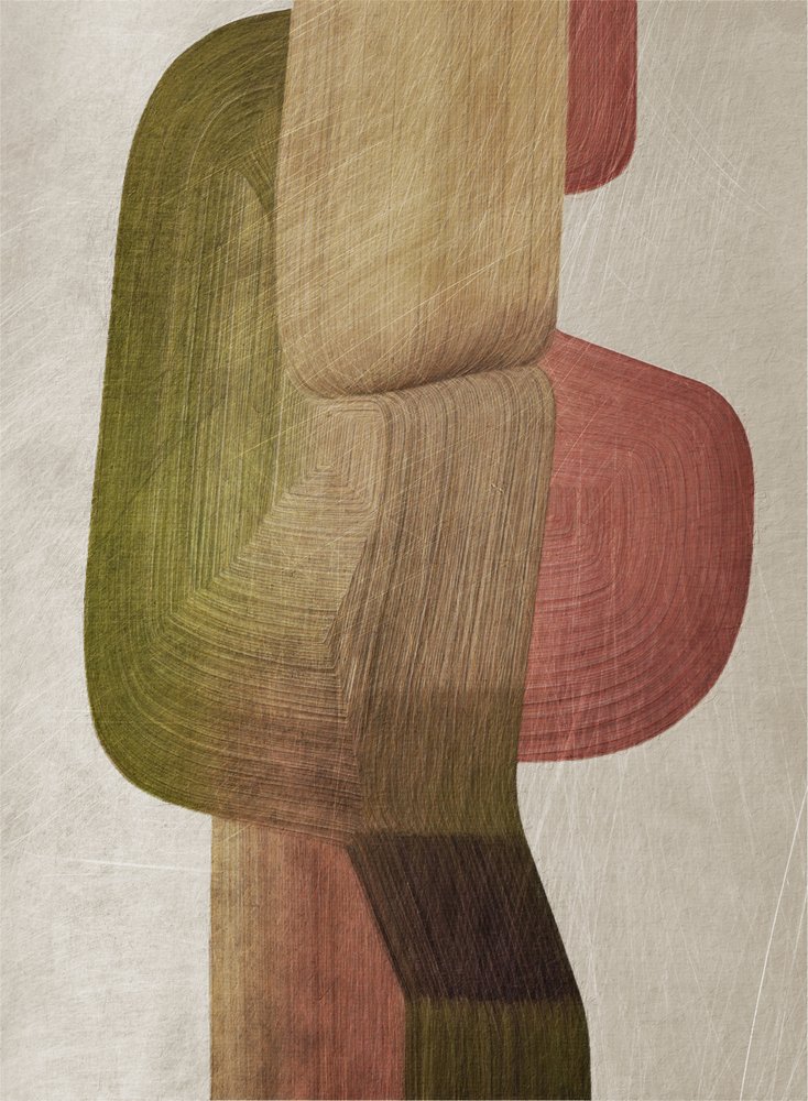 Earthy Abstract Shapes by Alma: Premium art reproduction