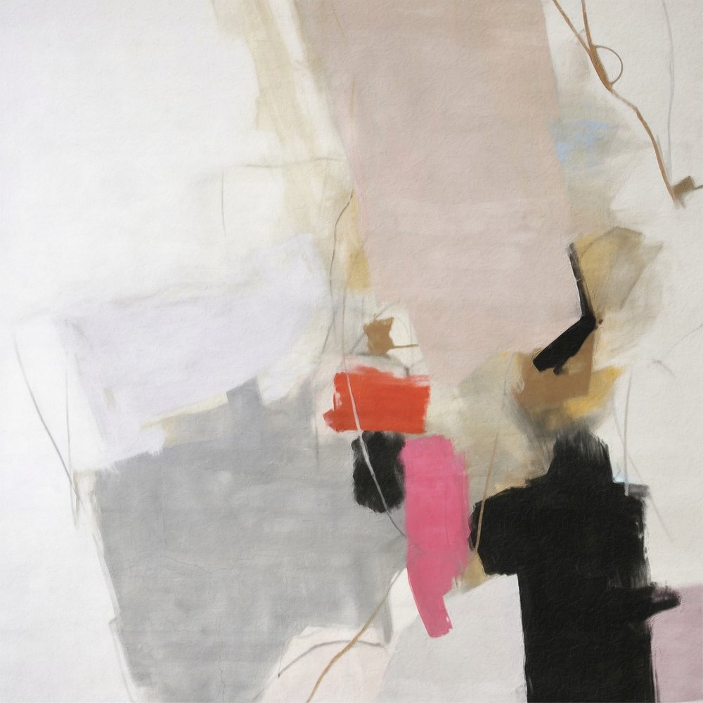 Modern Blush Grey Abstract by Alma