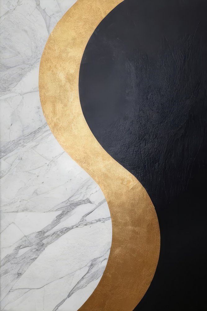Black Gold Marble Curve by Alpenglow Workshop
