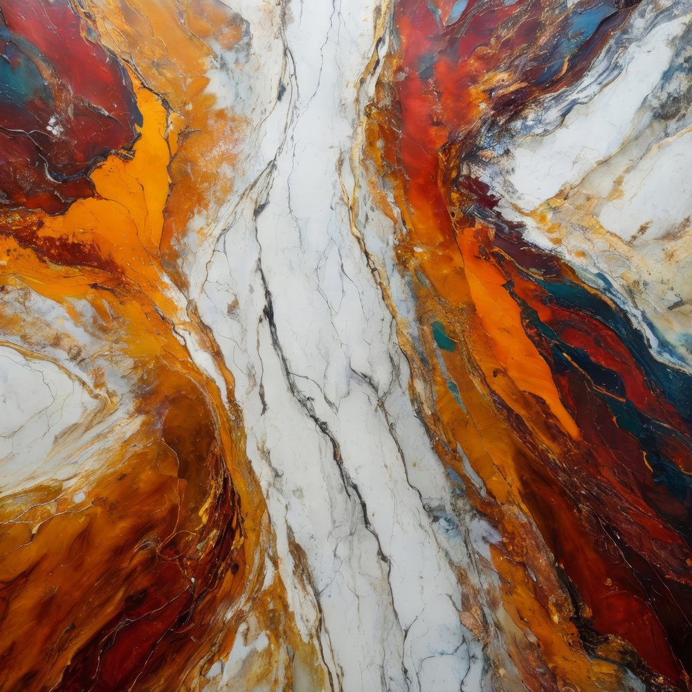 Fiery Marble Flow by Alpenglow Workshop