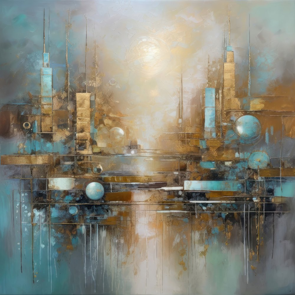 Futuristic Cityscape Reflection by Alpenglow Workshop
