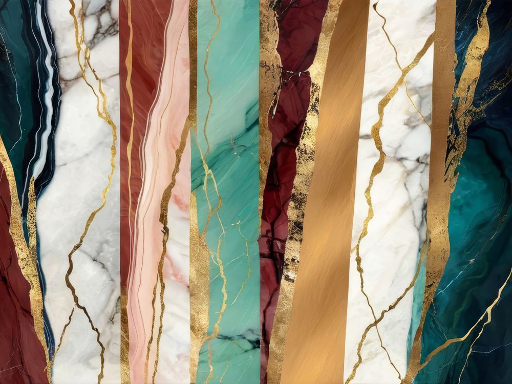Golden Marble Stripes by Alpenglow Workshop