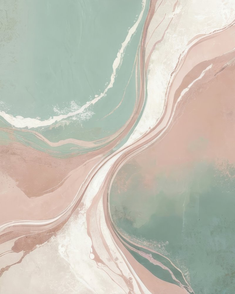 Green Pink Marble Flow by Alpenglow Workshop