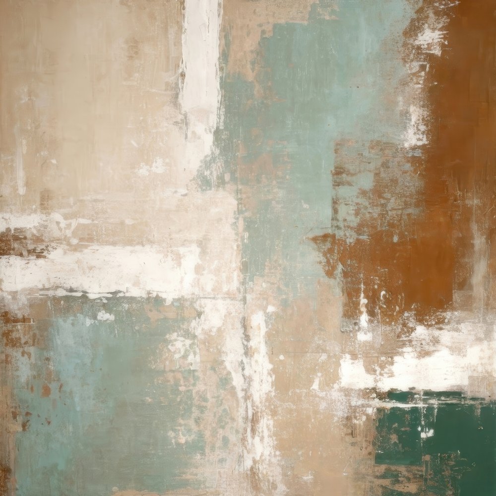 Muted Earthy Teal Abstract by Alpenglow Workshop