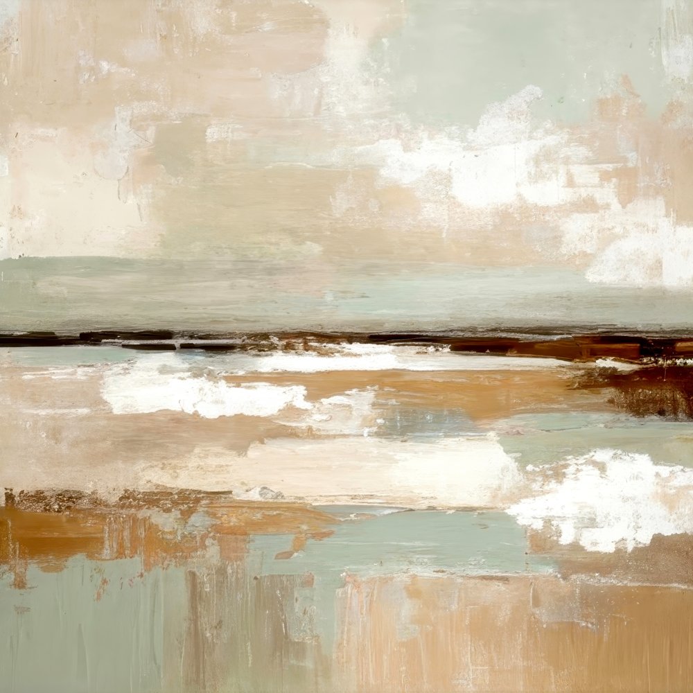 Serene Horizon Abstract by Alpenglow Workshop