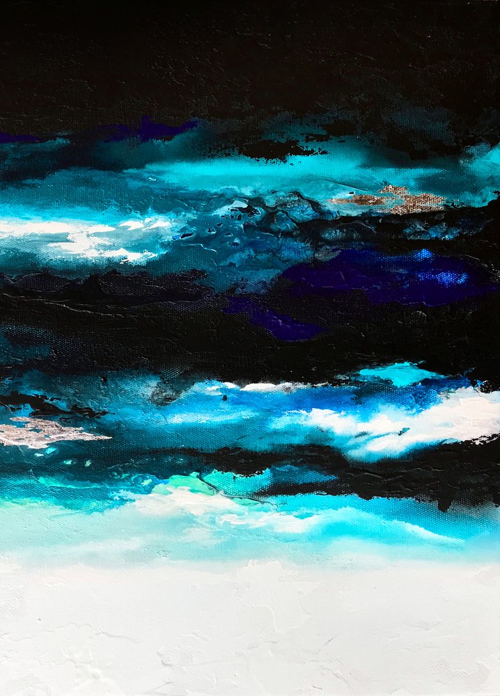 Abstract Blue Depths by Alyson Storms