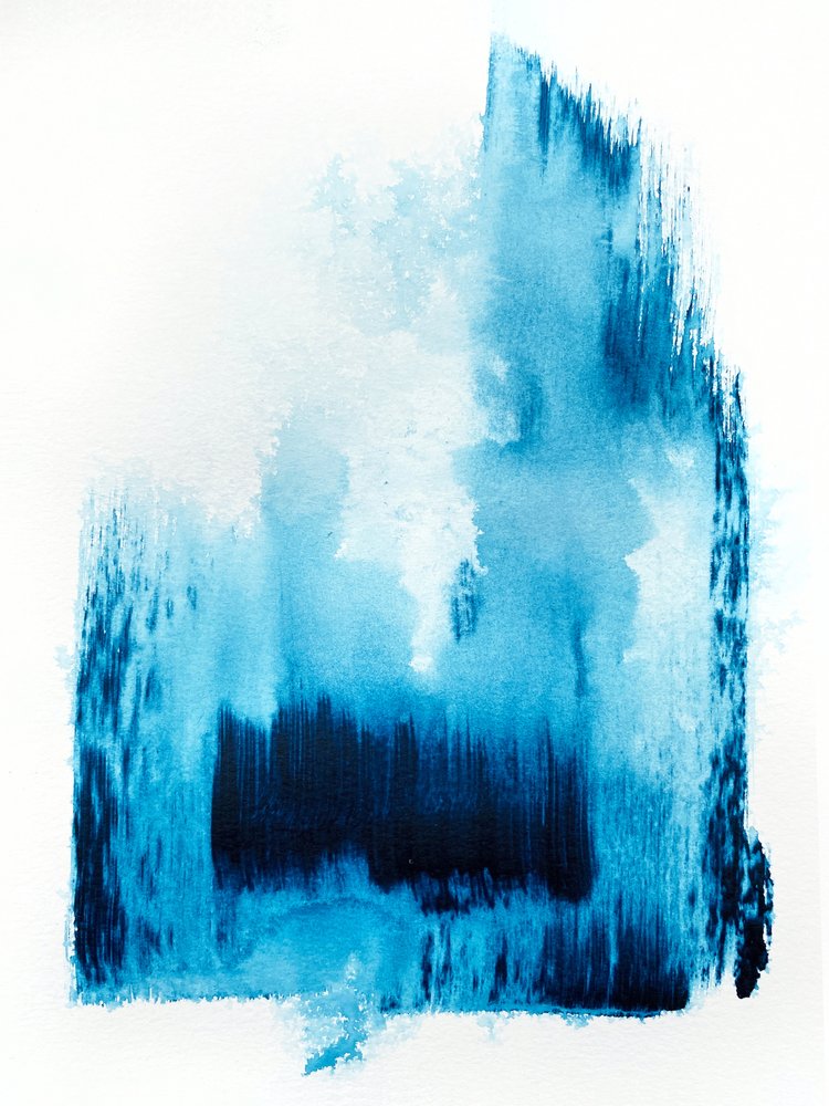 Deep Blue Abstraction by Alyson Storms