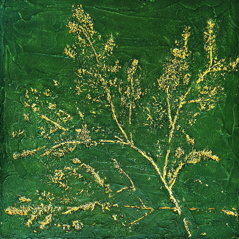 Golden Botanical Silhouette by Alyson Storms