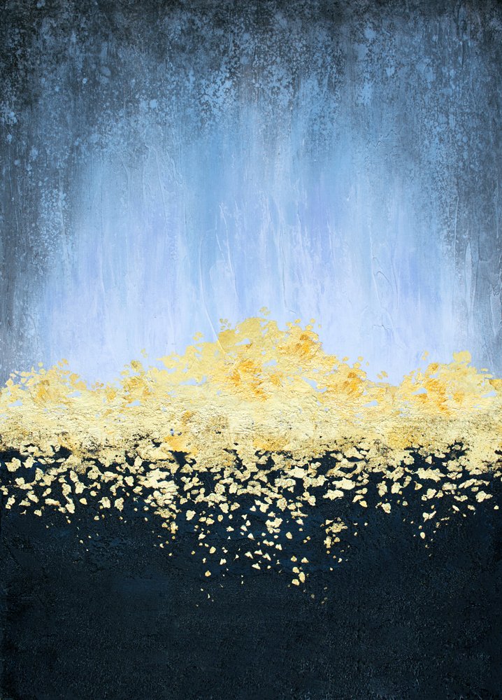 Golden Horizon Abstract by Alyson Storms