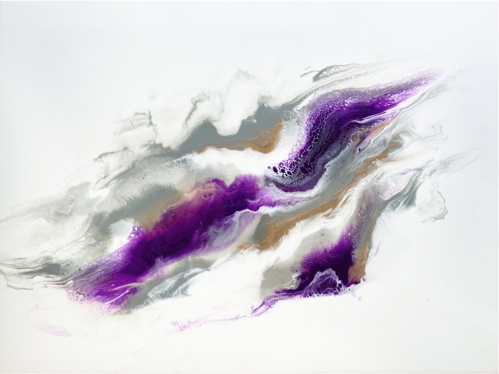 Swirling Purple Abstract by Alyson Storms