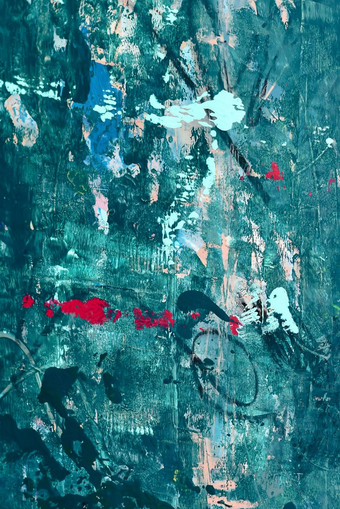Abstract Teal Grunge by Alyssa Hamilton