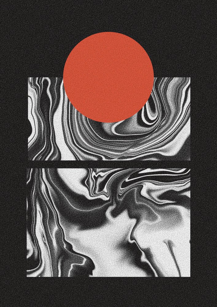 Red Sun Marble Flow by Amy Louise Baker