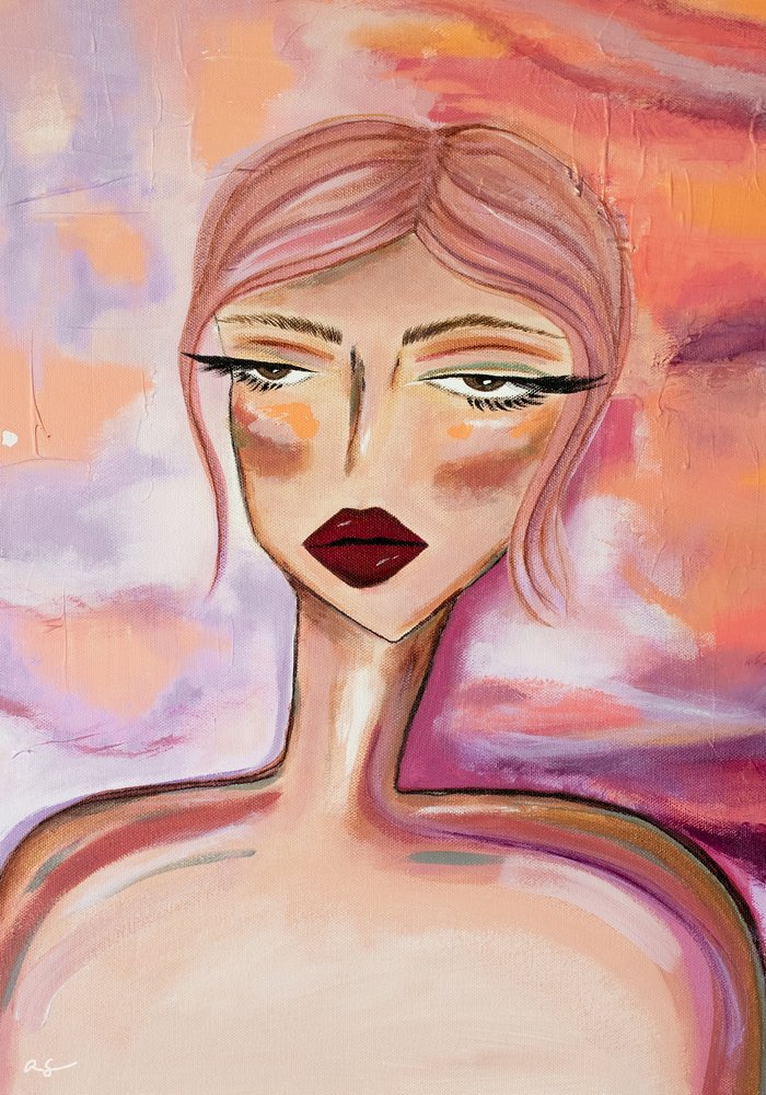 Moody Pink Hair Portrait by Amy Straley