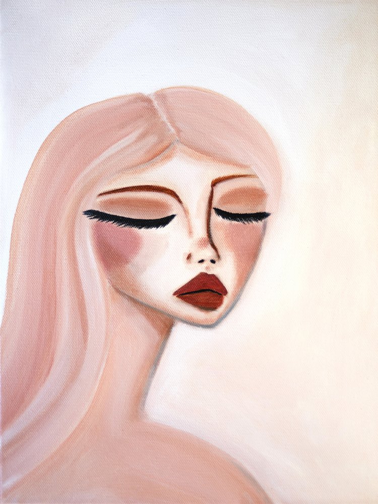 Serene Pink Portrait by Amy Straley