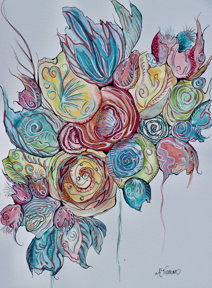 Colorful Abstract Florals by Amy Tieman