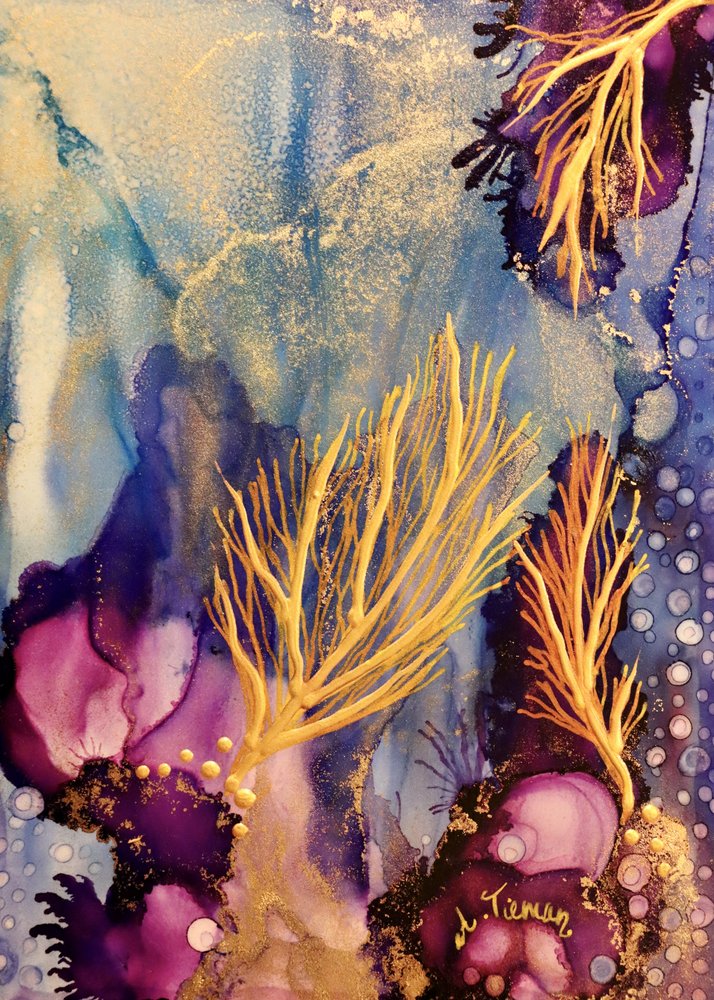 Vibrant Golden Coral by Amy Tieman