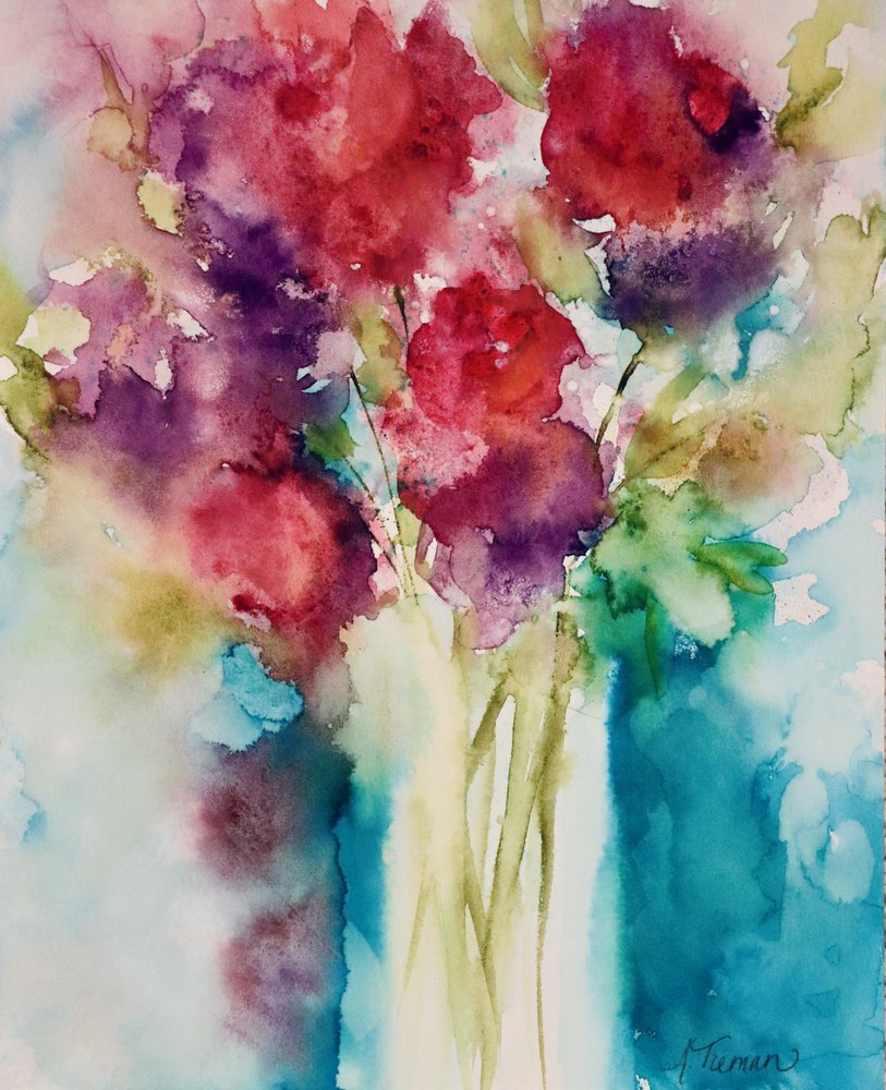 Vibrant Watercolor Bouquet by Amy Tieman