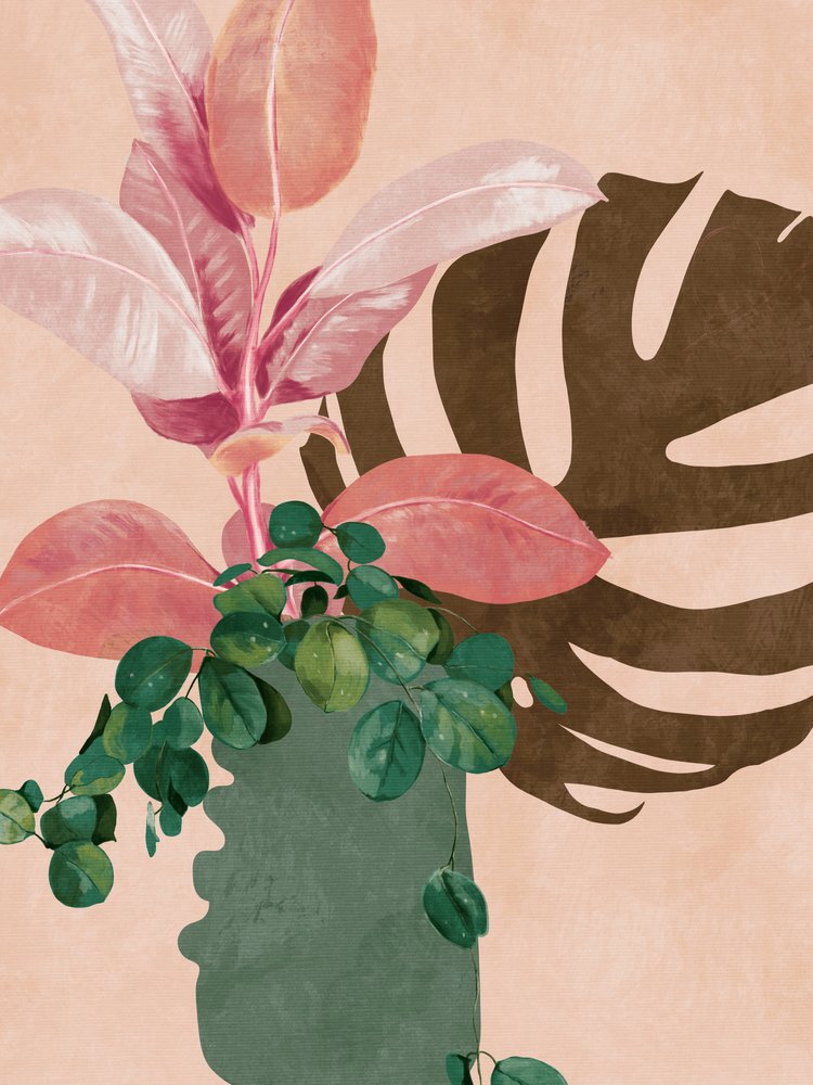 Leaves More 6 Pink by Ana Rut Bre