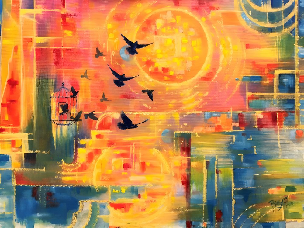 Abstract Freedom Flight by Anda Bieza