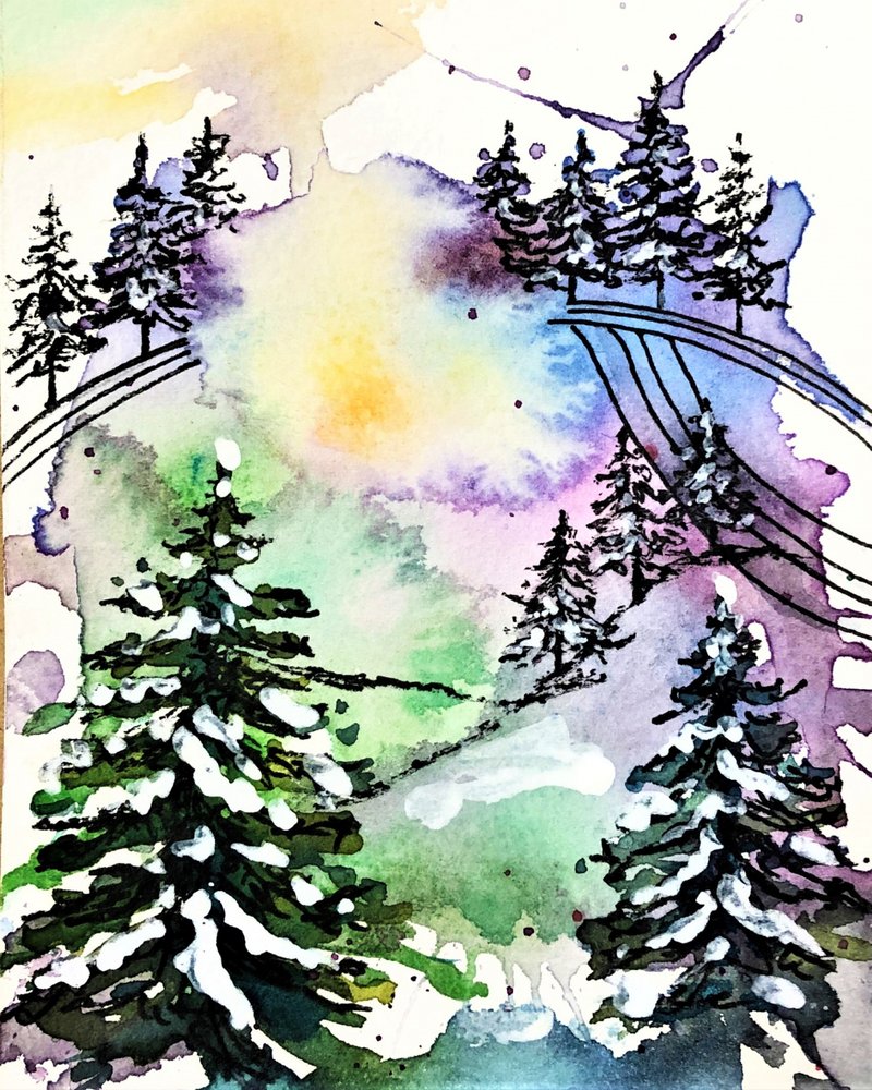 Colorful Winter Forest by Anda Bieza