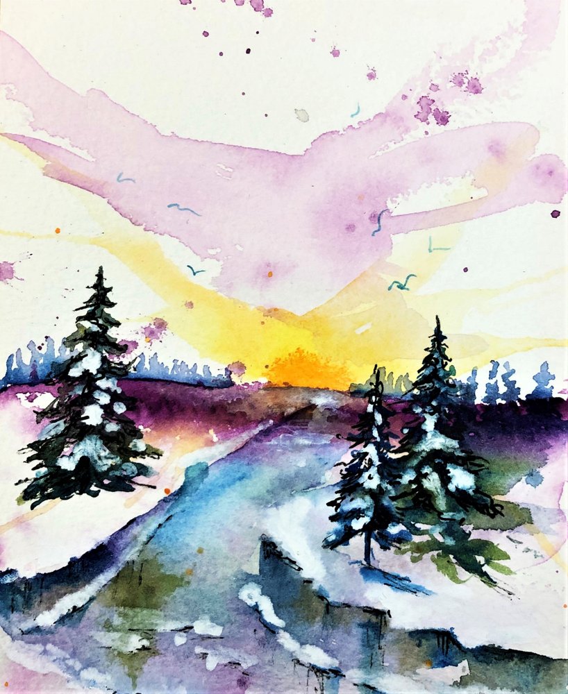 Colorful Winter Sunset by Anda Bieza