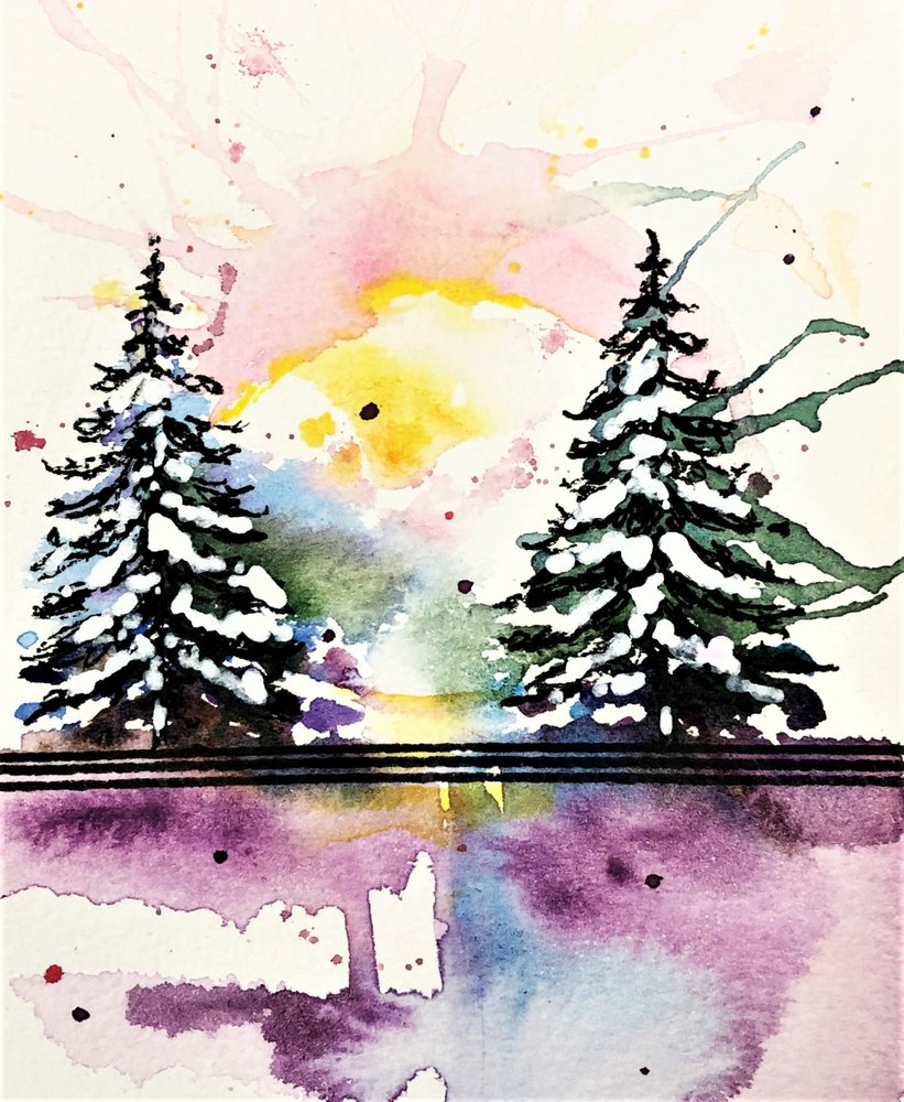 Snowy Winter Reflections by Anda Bieza