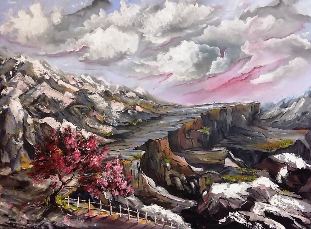 Vibrant Mountain Landscape by Anda Bieza