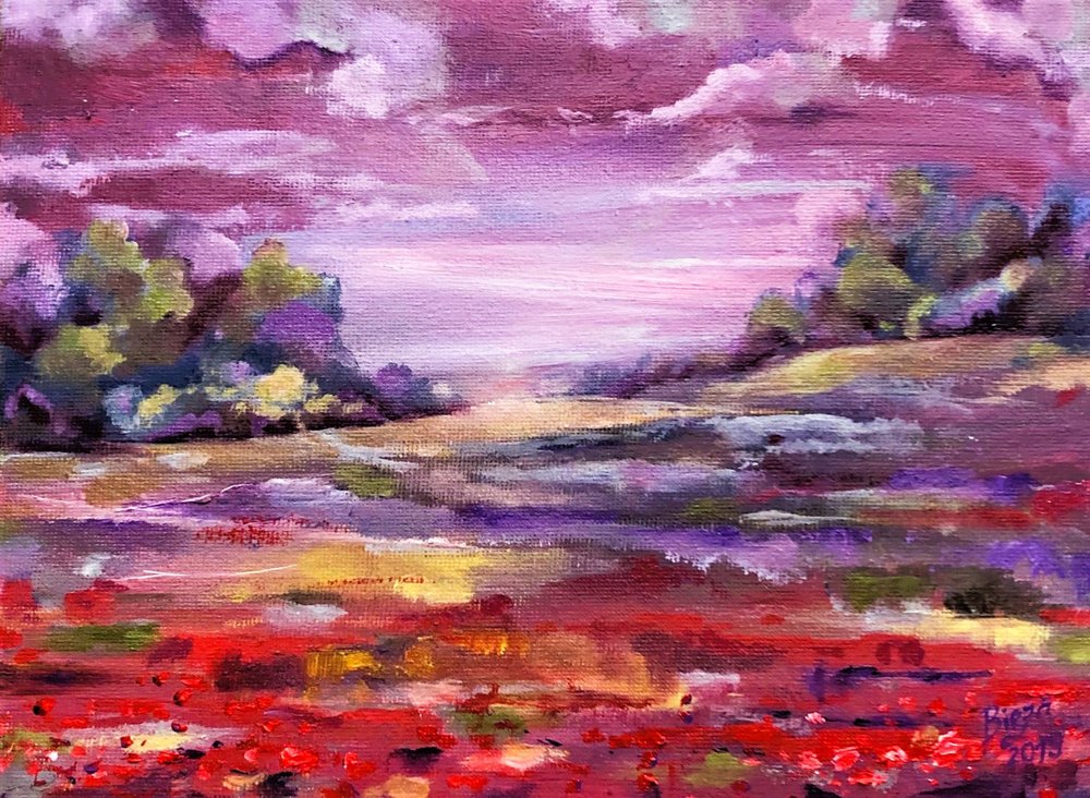 Vibrant Poppy Field by Anda Bieza