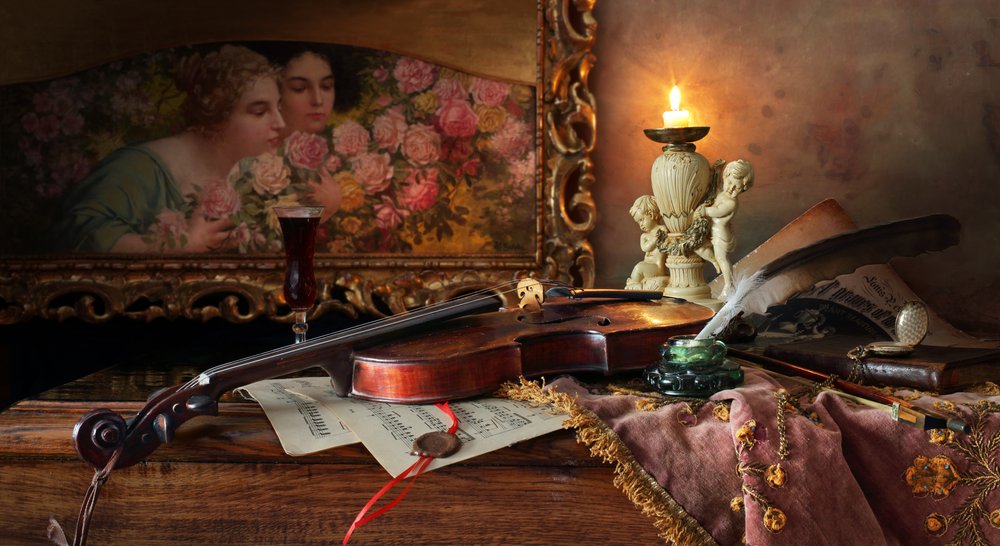 Candlelit Music Still Life by Andrey Morozov