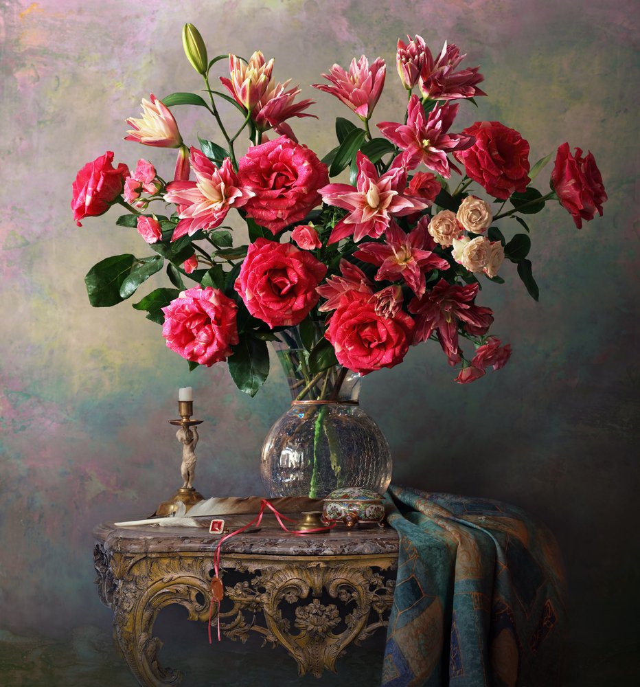 Elegant Rose and Lily Bouquet by Andrey Morozov